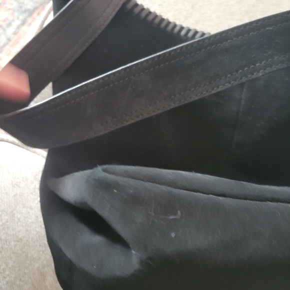 VINCE CAMUTO, Aiko Hobo Bag w/ Tassel, Black Suede/Leather - Picture 3 of 4